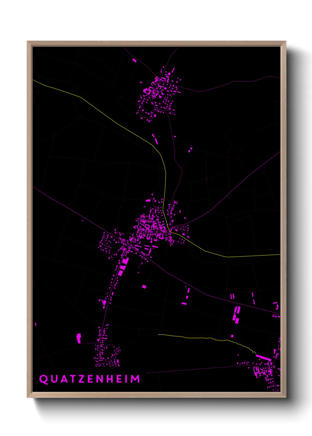 Une affiche de carte sur Quatzenheim