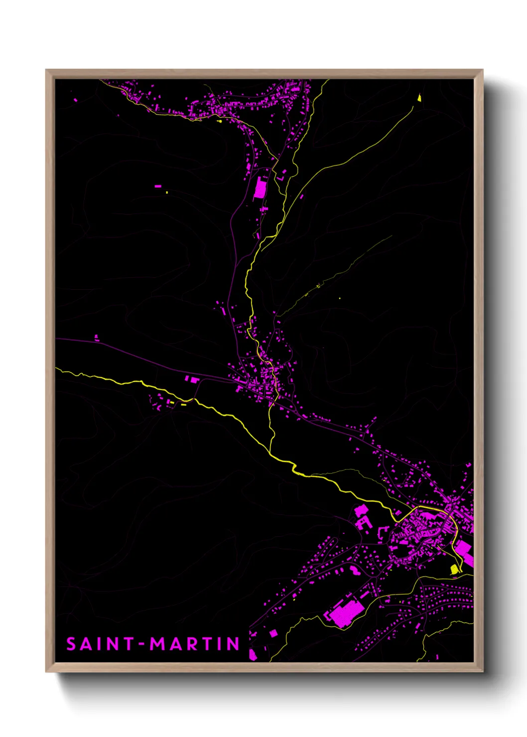 Une affiche de carte sur Saint-Martin