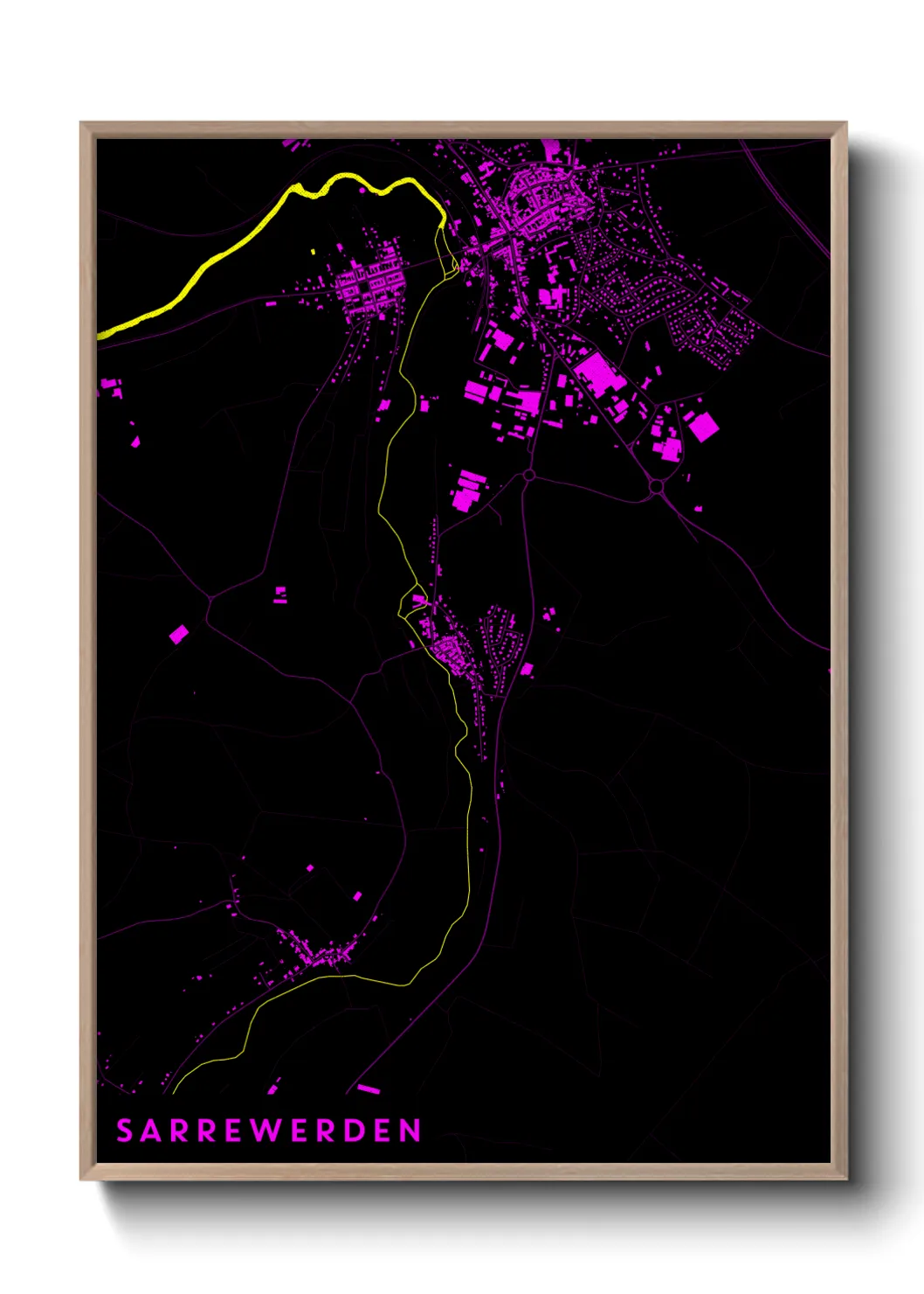 Une affiche de carte sur Sarrewerden