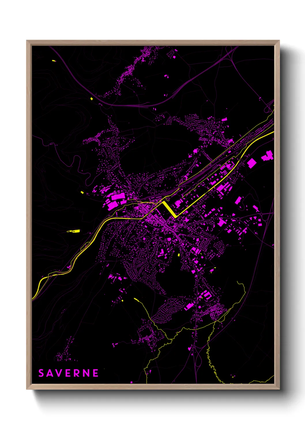 Une affiche de carte sur Saverne