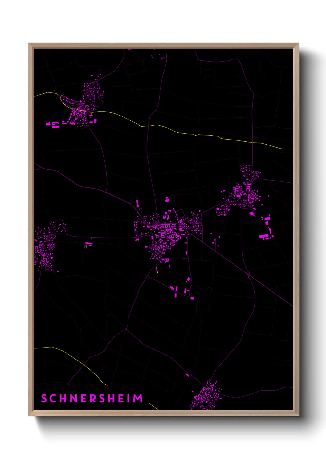 Une affiche de carte sur Schnersheim