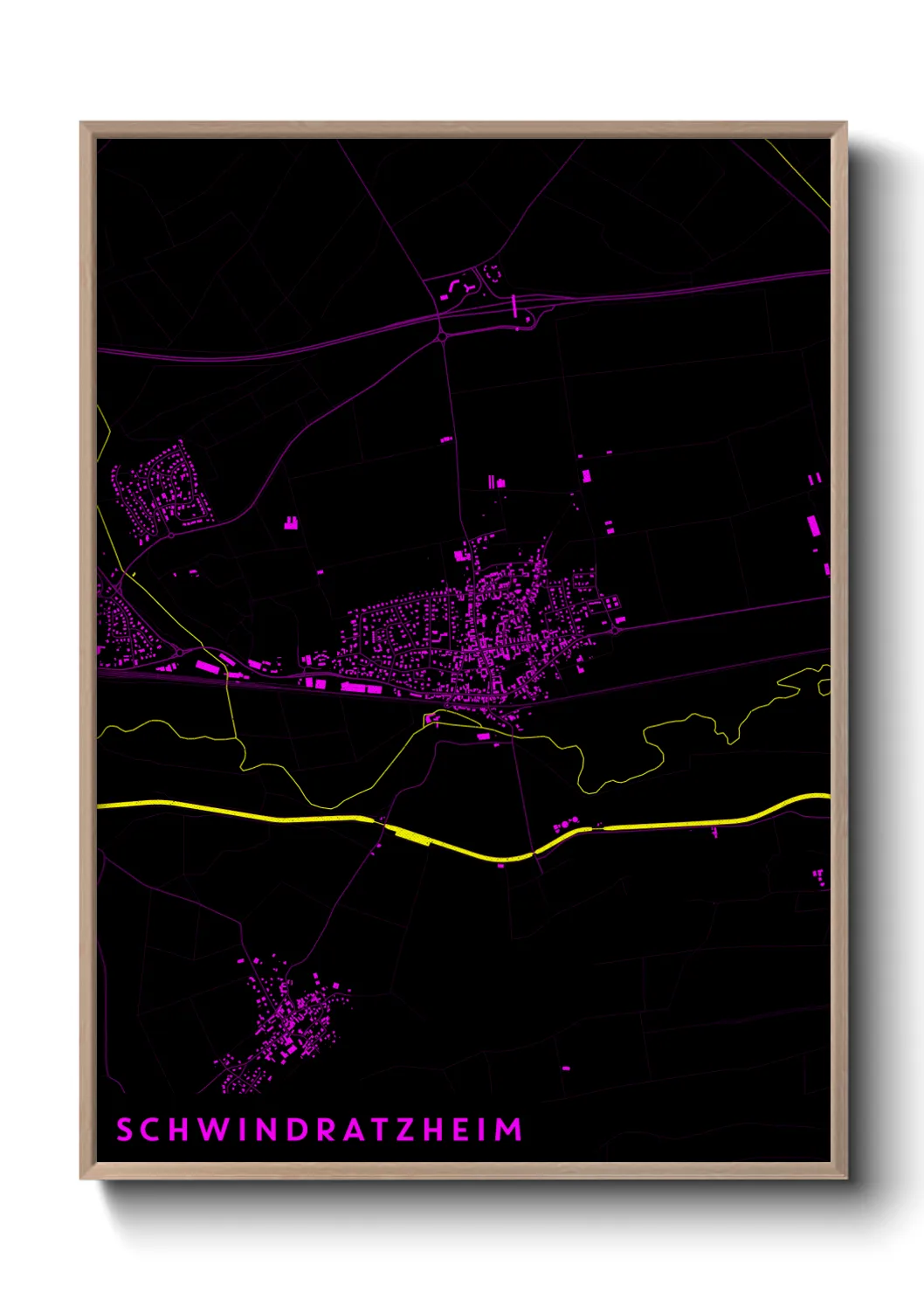 Une affiche de carte sur Schwindratzheim