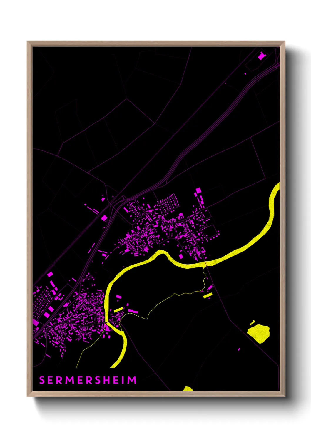 Une affiche de carte sur Sermersheim
