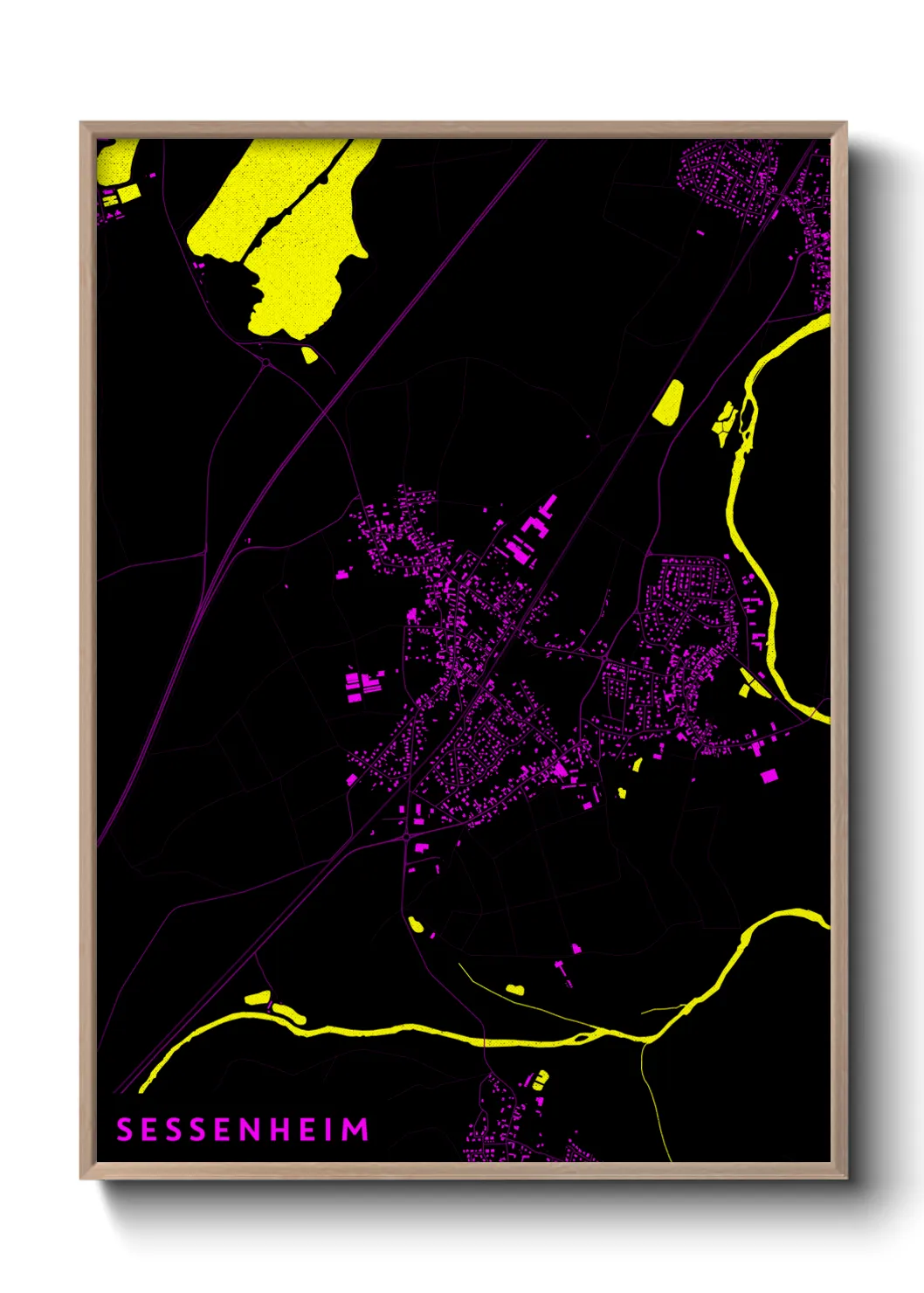 Une affiche de carte sur Sessenheim