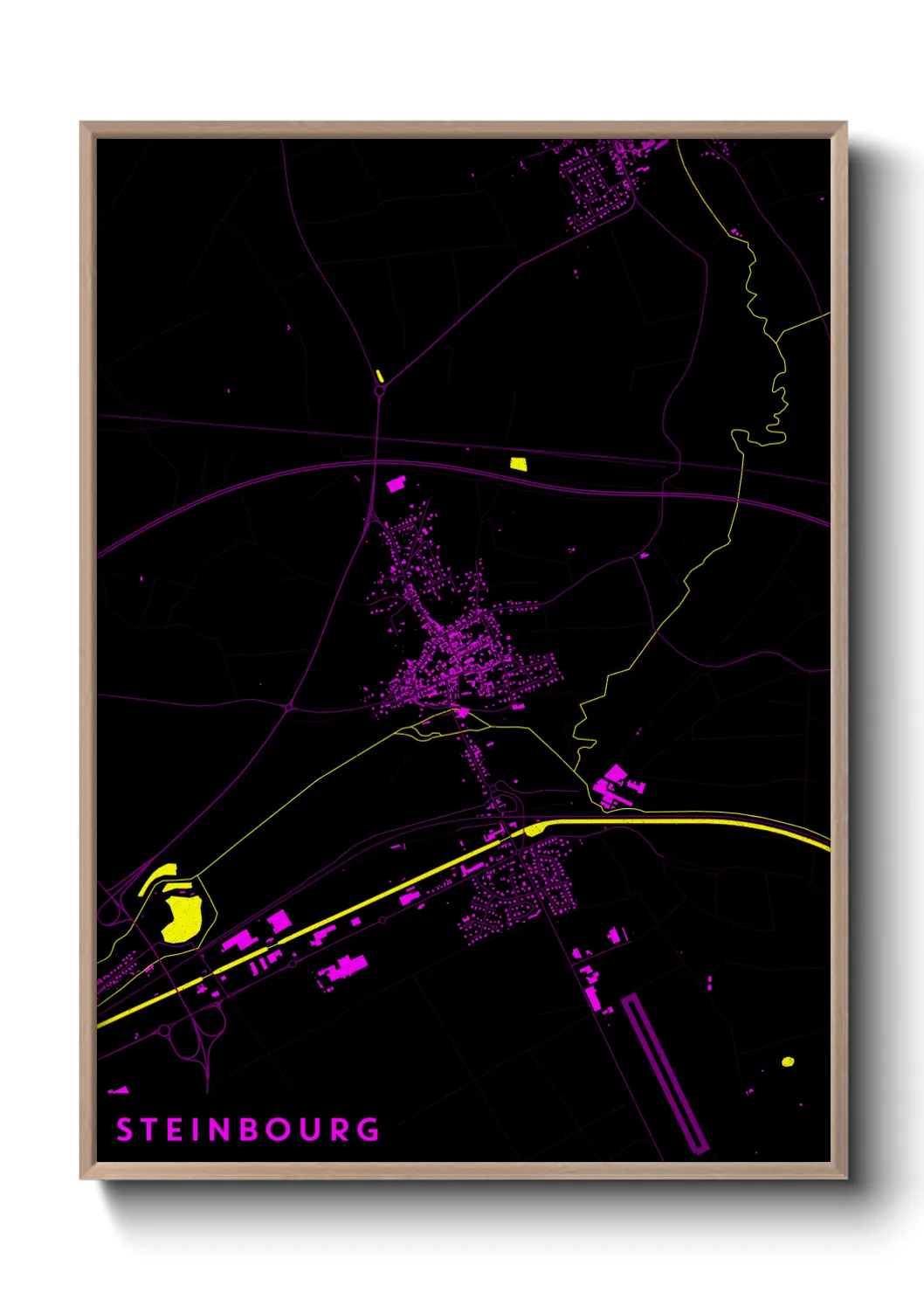 Une affiche de carte sur Steinbourg