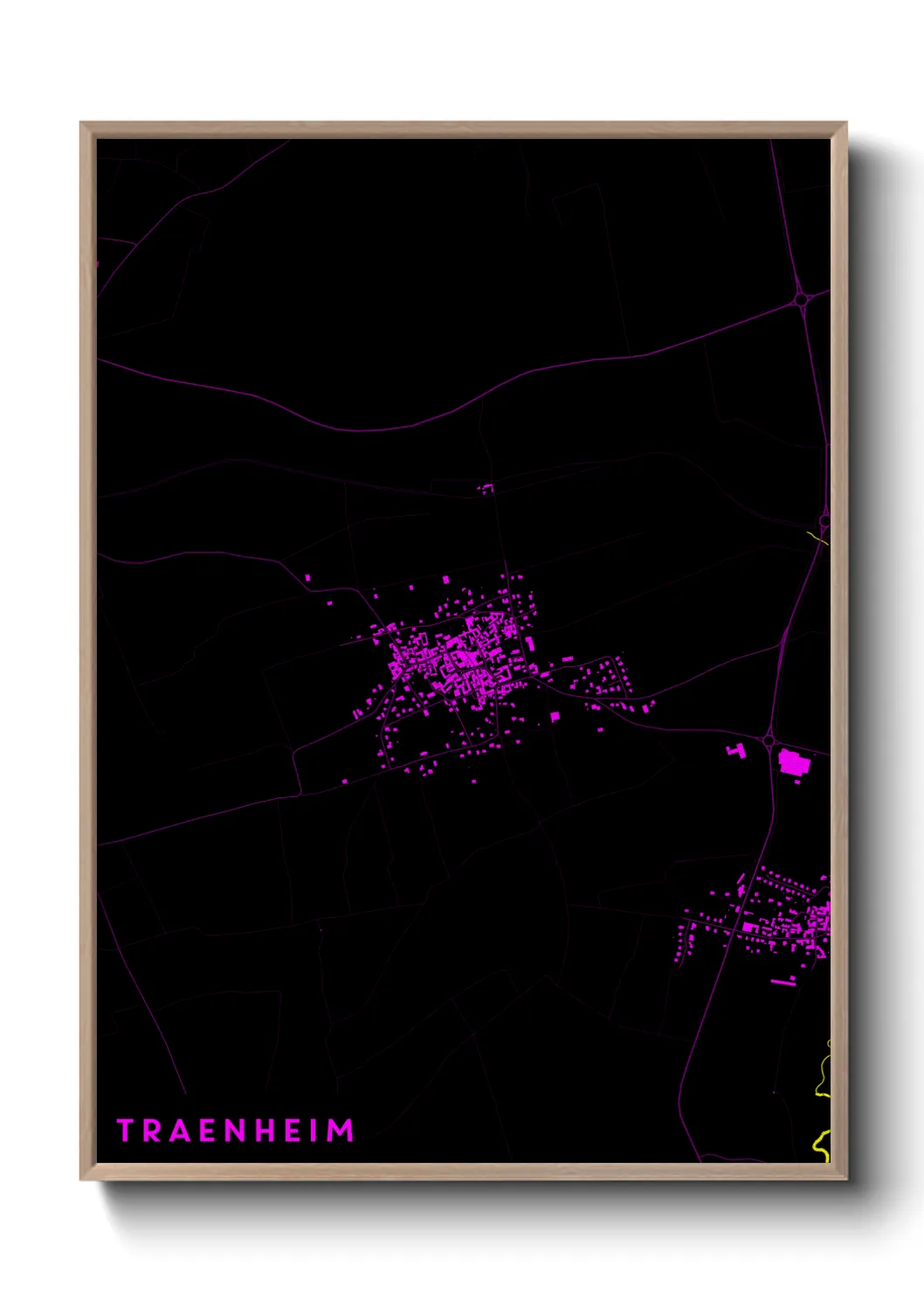 Une affiche de carte sur Traenheim
