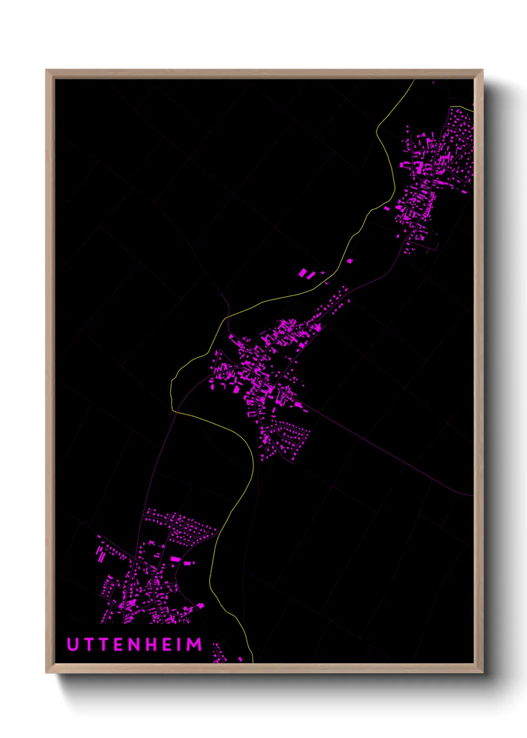 Une affiche de carte sur Uttenheim