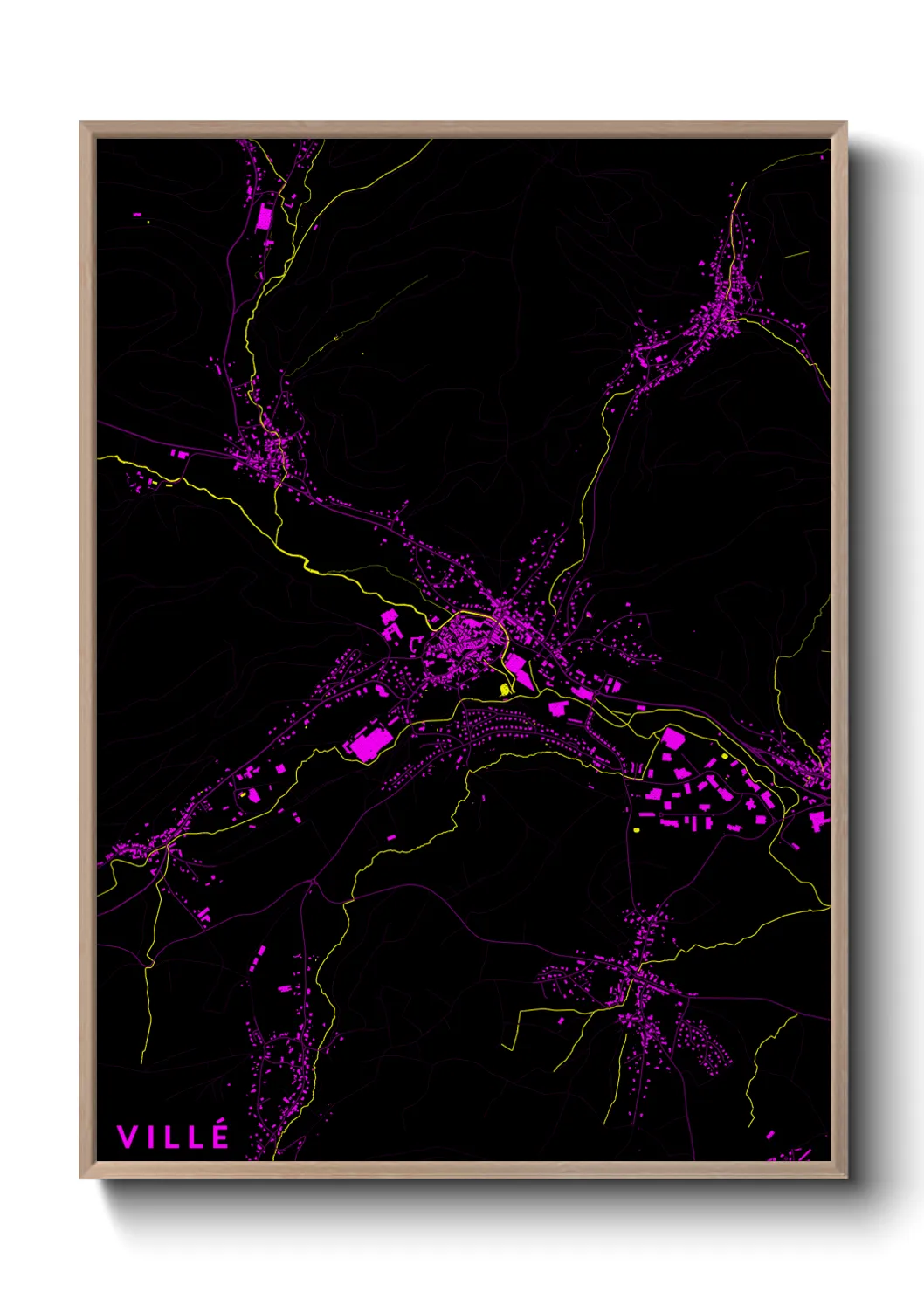 Une affiche de carte sur Villé
