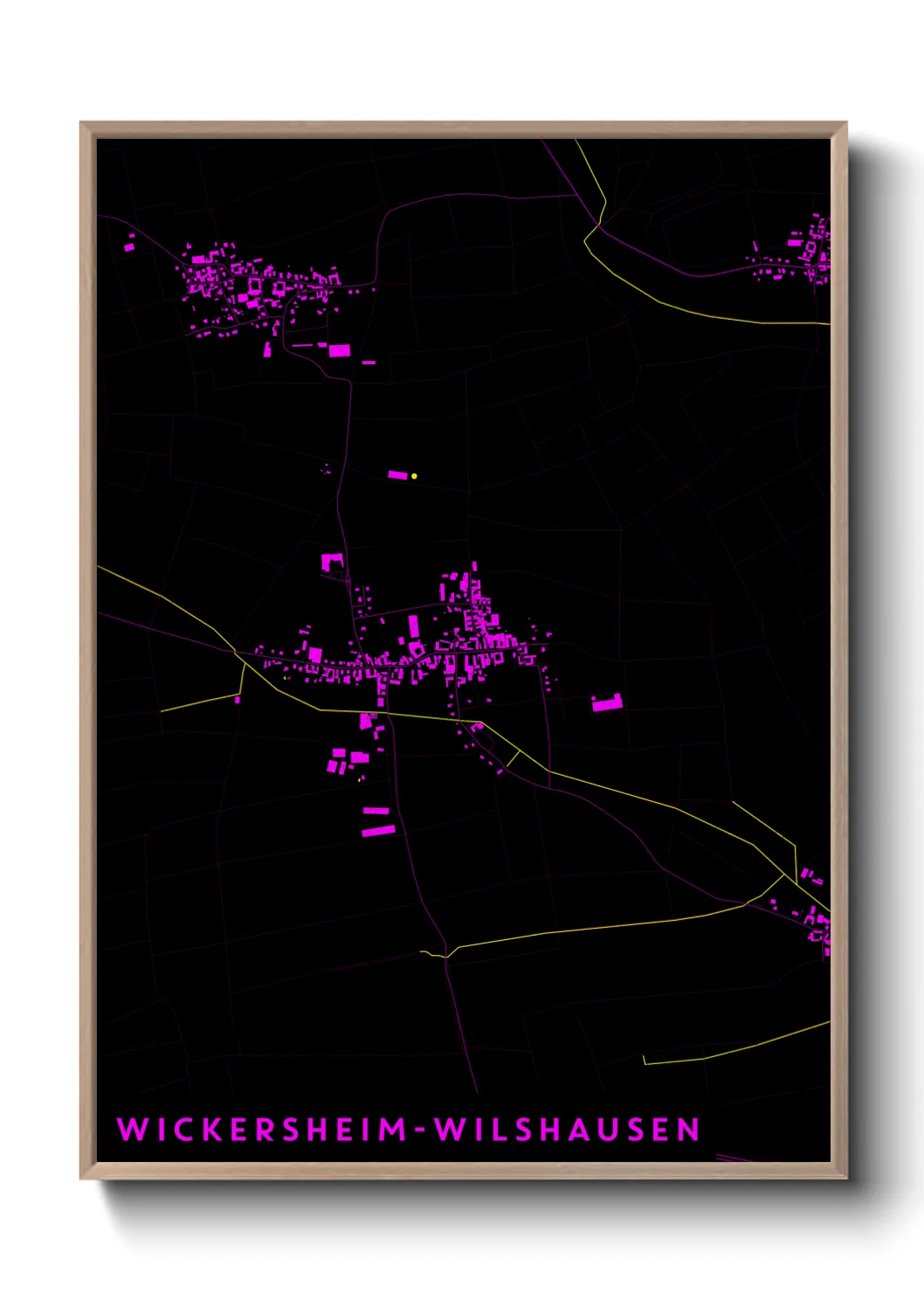 Une affiche de carte sur Wickersheim-Wilshausen