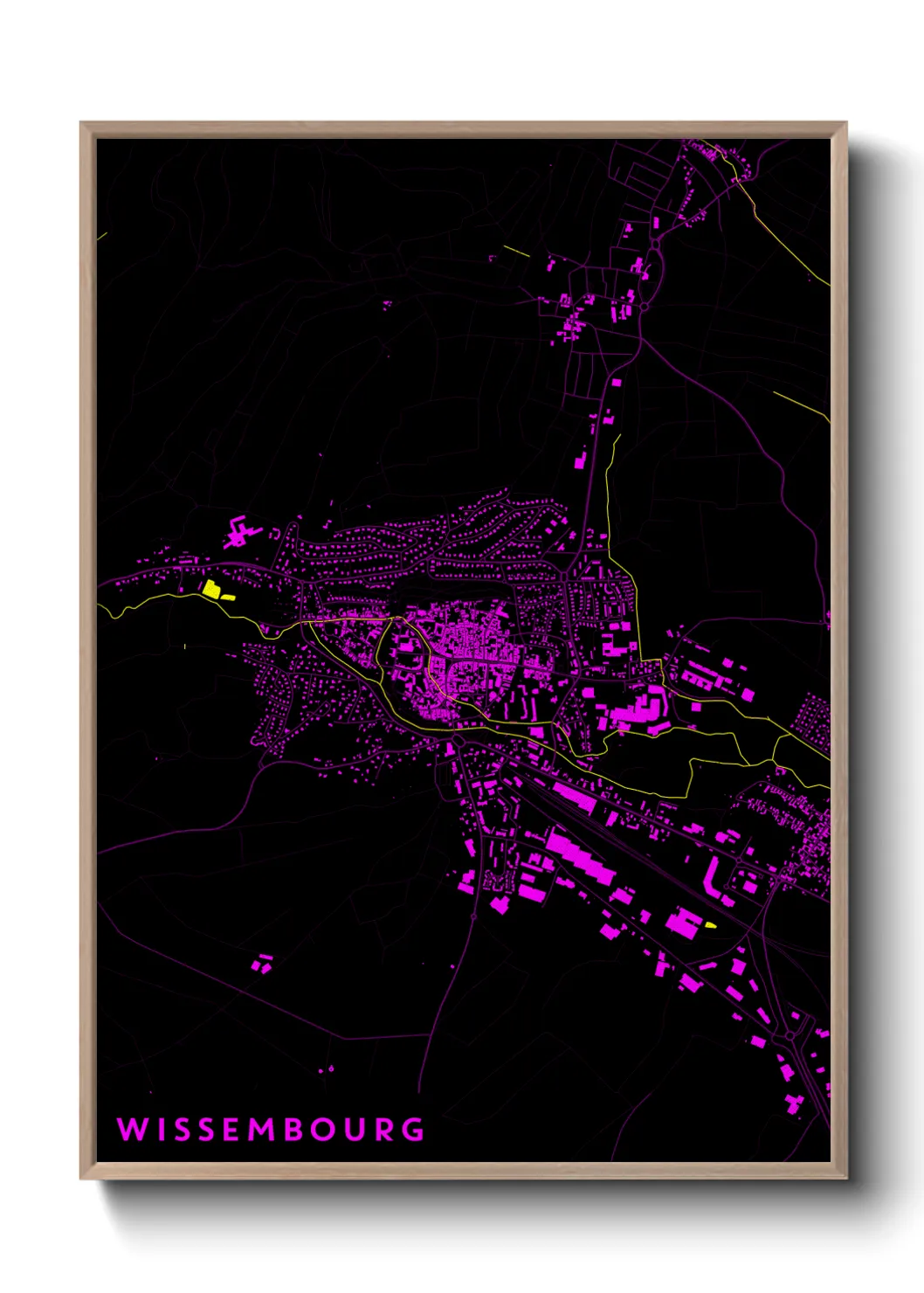 Une affiche de carte sur Wissembourg