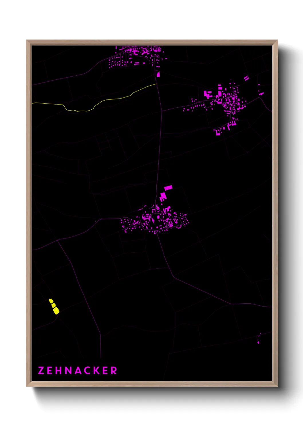 Une affiche de carte sur Zehnacker