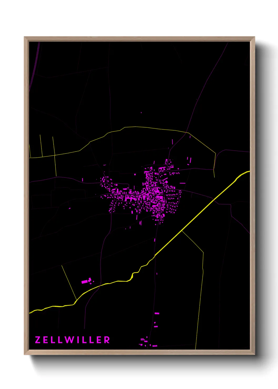 Une affiche de carte sur Zellwiller