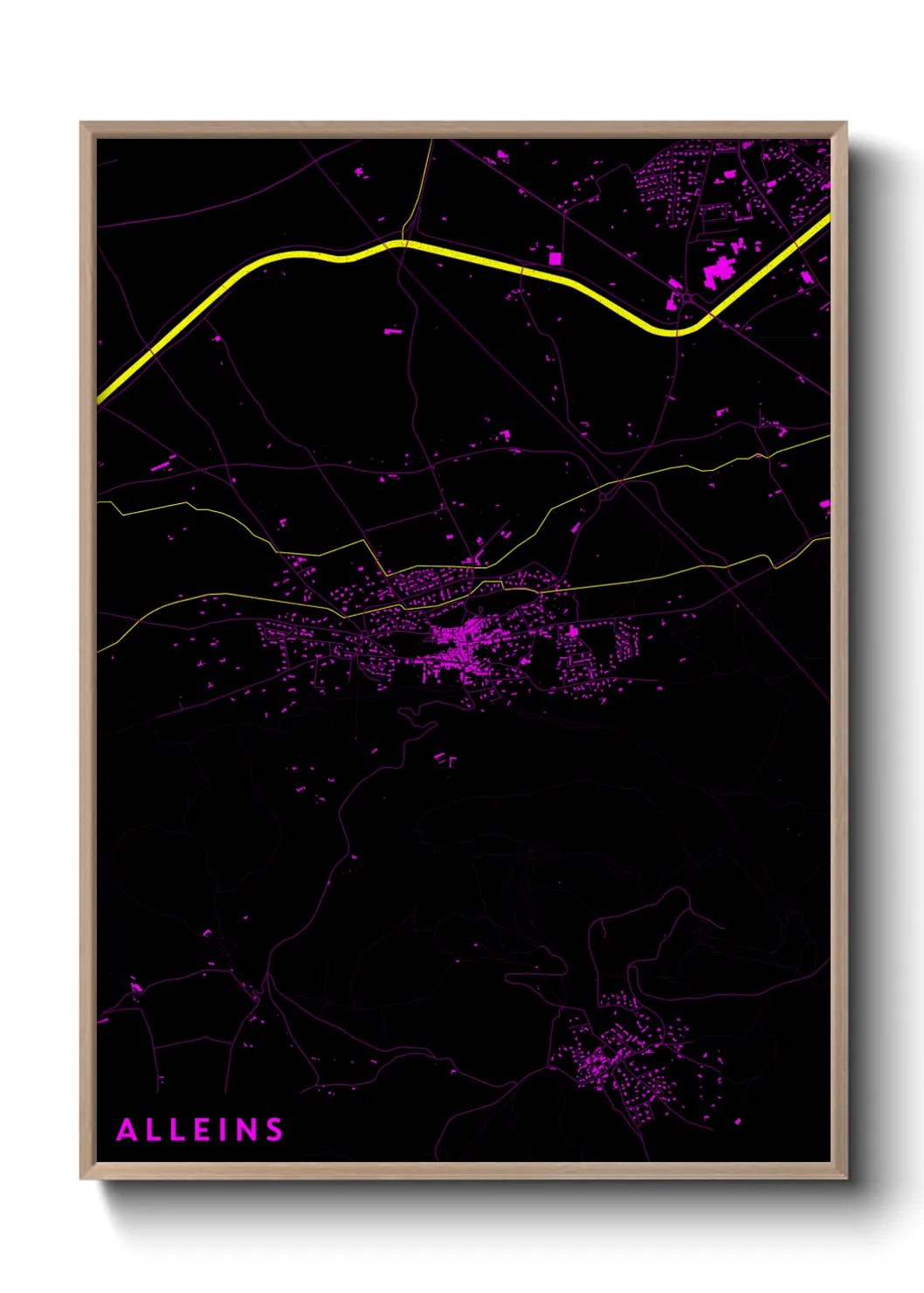 Une affiche de carte sur Alleins