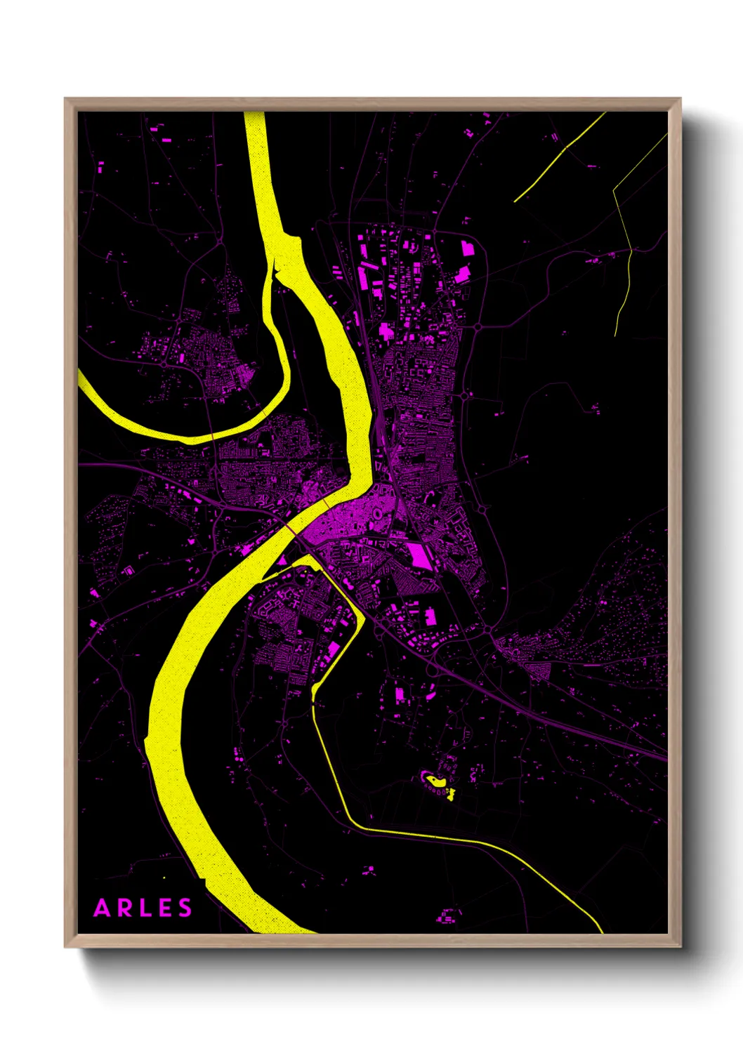 Une affiche de carte sur Arles