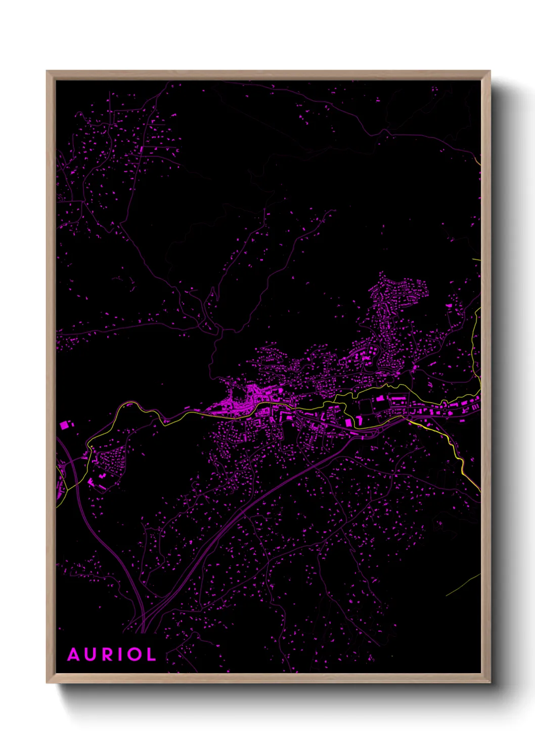 Une affiche de carte sur Auriol