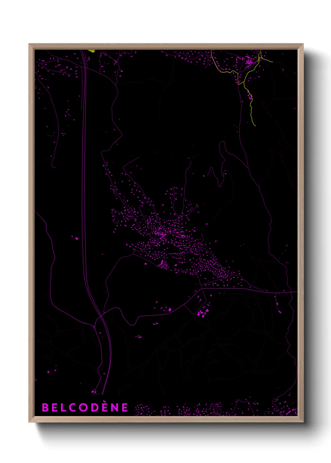 Une affiche de carte sur Belcodène