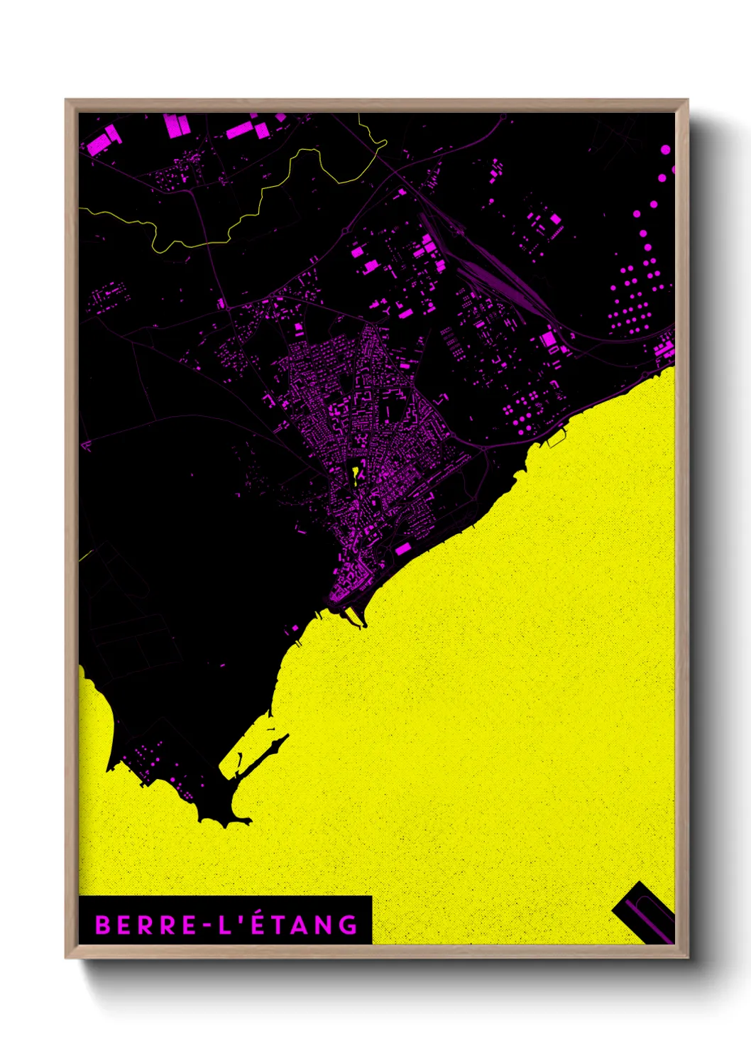 Une affiche de carte sur Berre-l'Étang