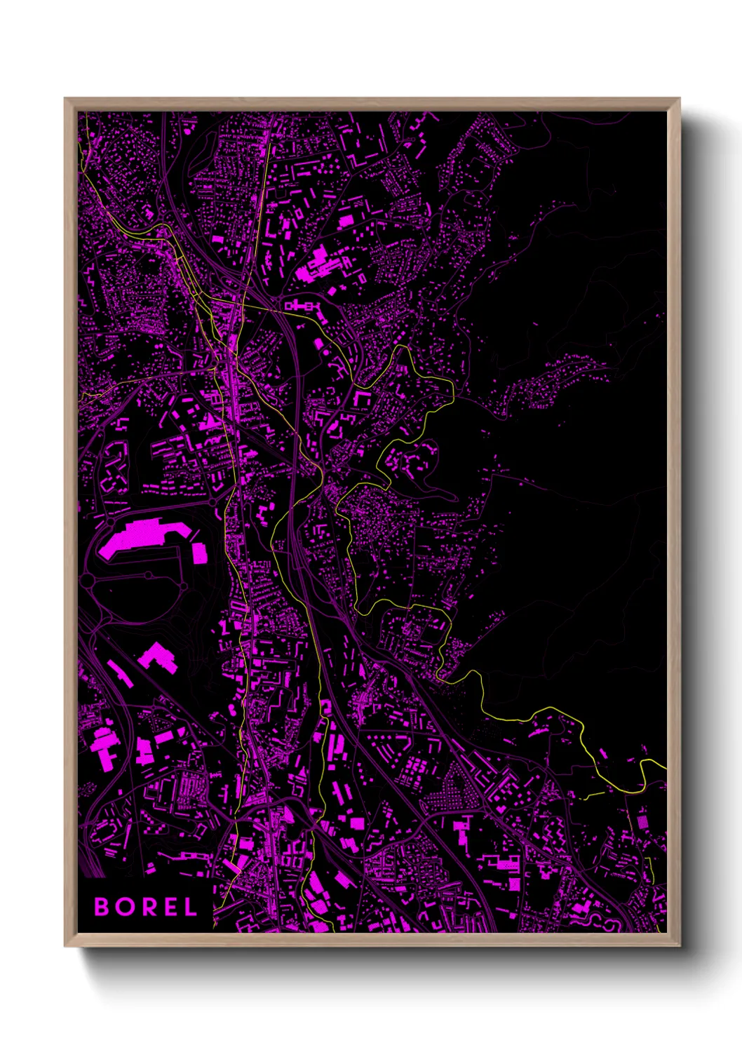 Une affiche de carte sur Borel