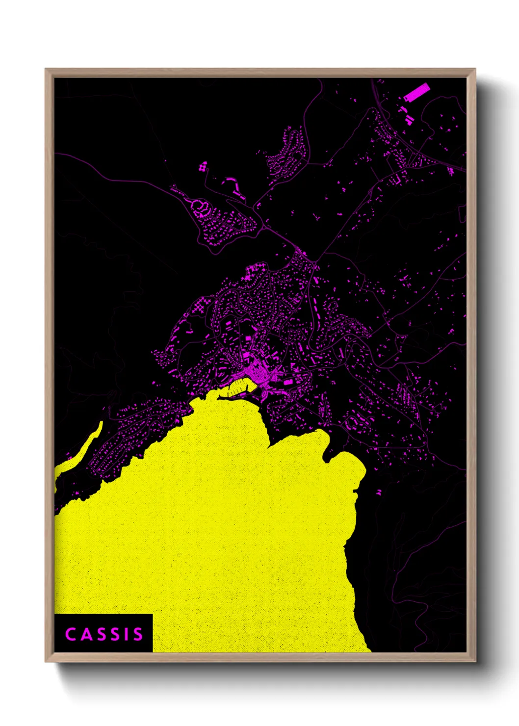 Une affiche de carte sur Cassis