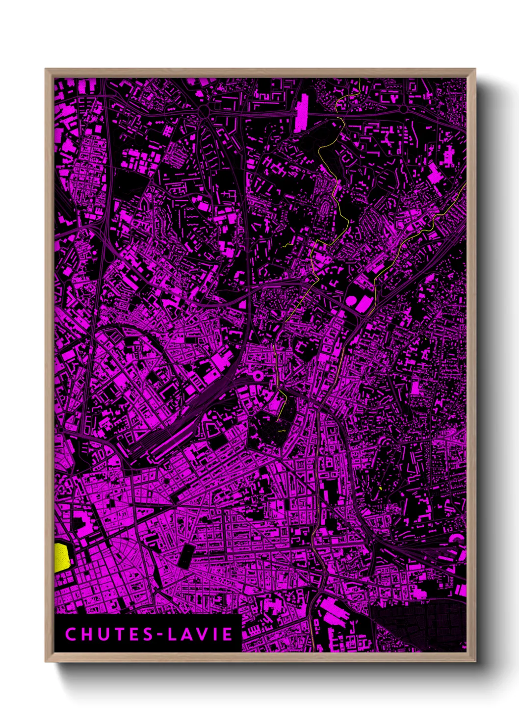 Une affiche de carte sur Chutes-Lavie