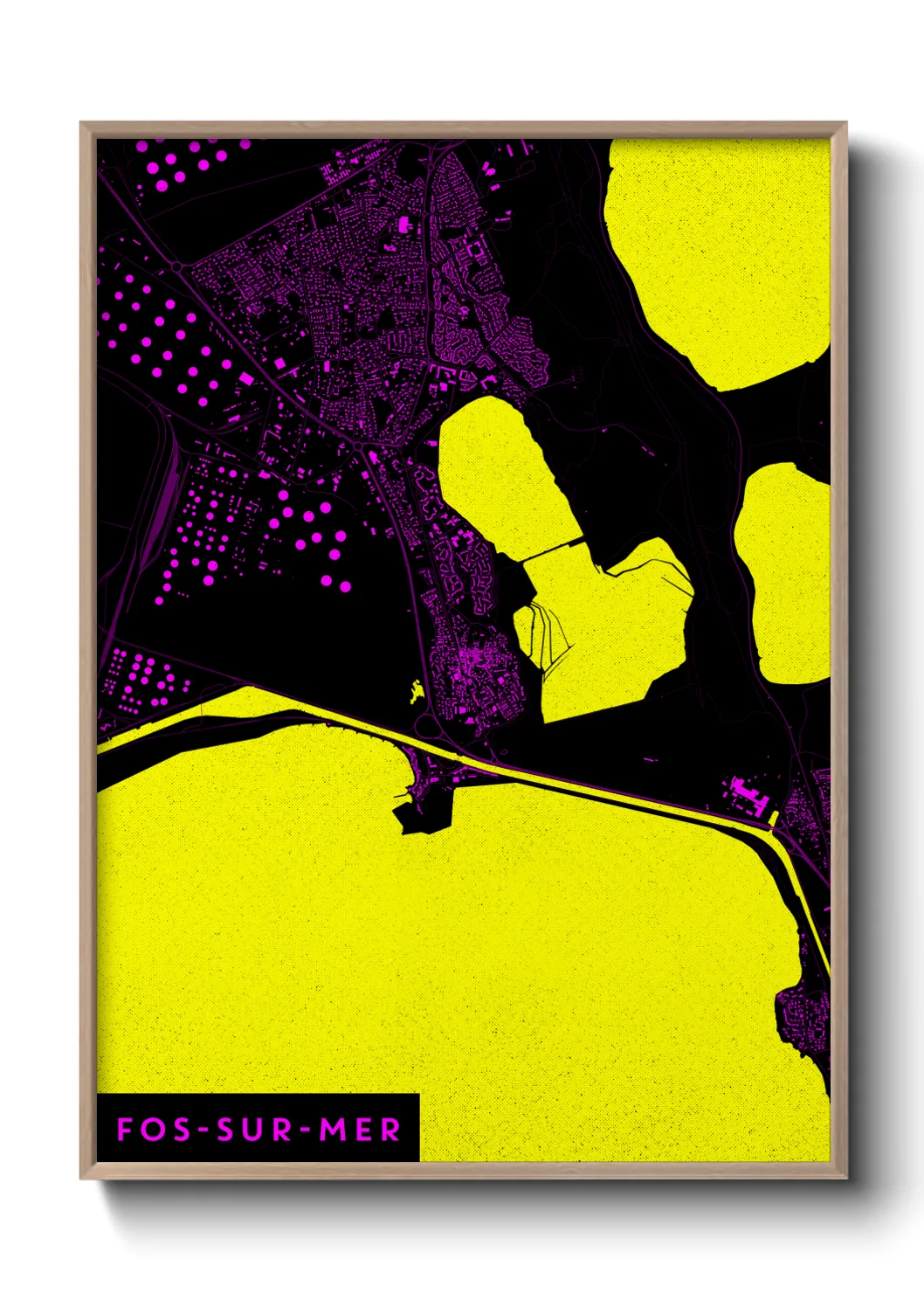 Une affiche de carte sur Fos-sur-Mer