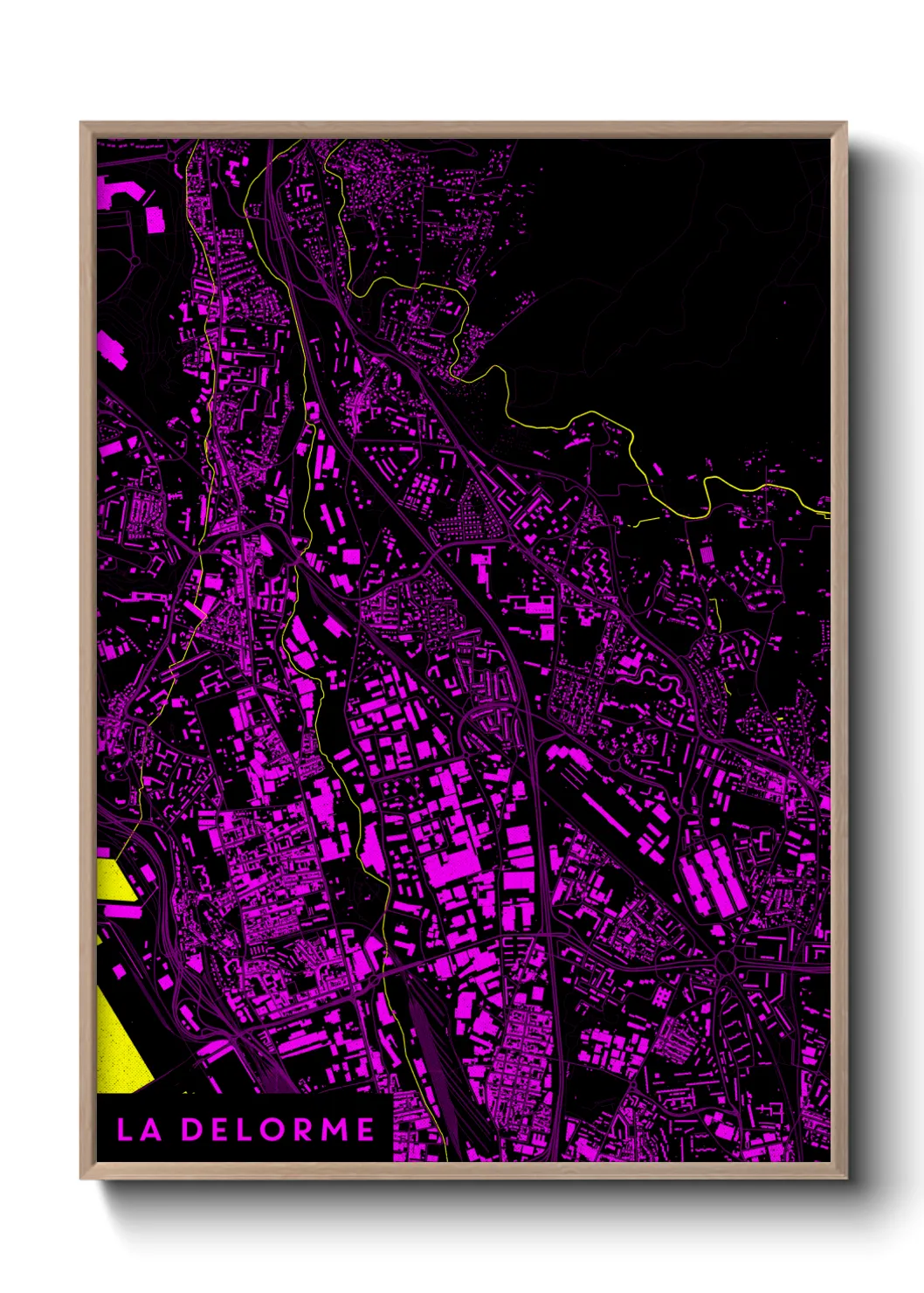 Une affiche de carte sur La Delorme