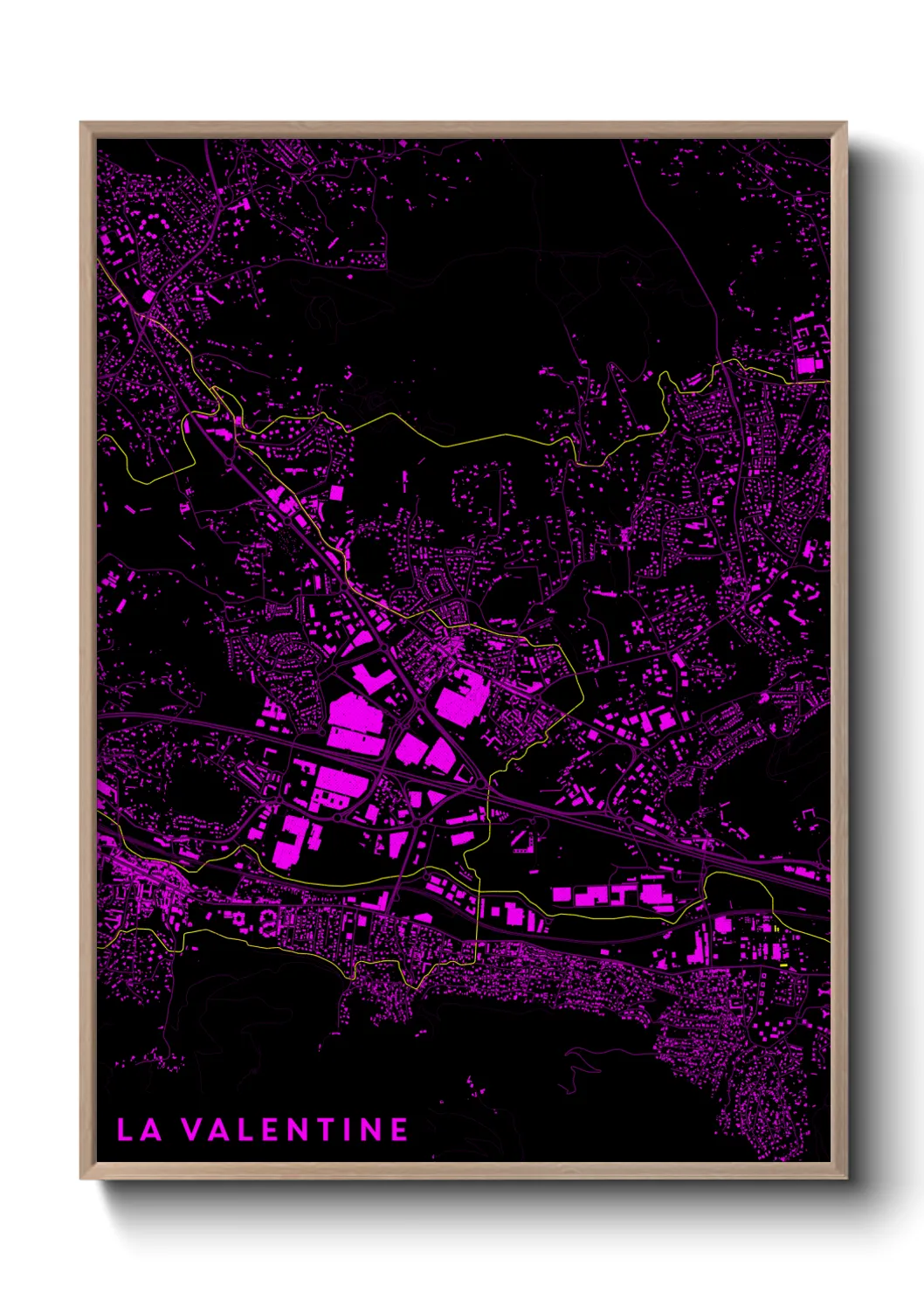 Une affiche de carte sur La Valentine