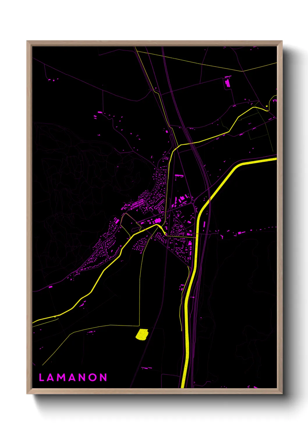 Une affiche de carte sur Lamanon