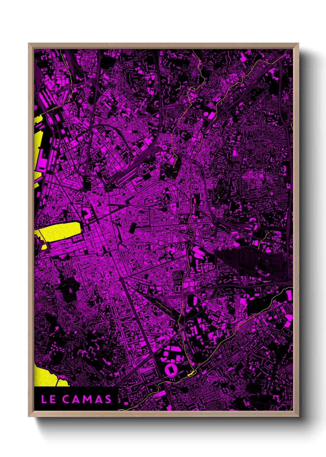 Une affiche de carte sur Le Camas