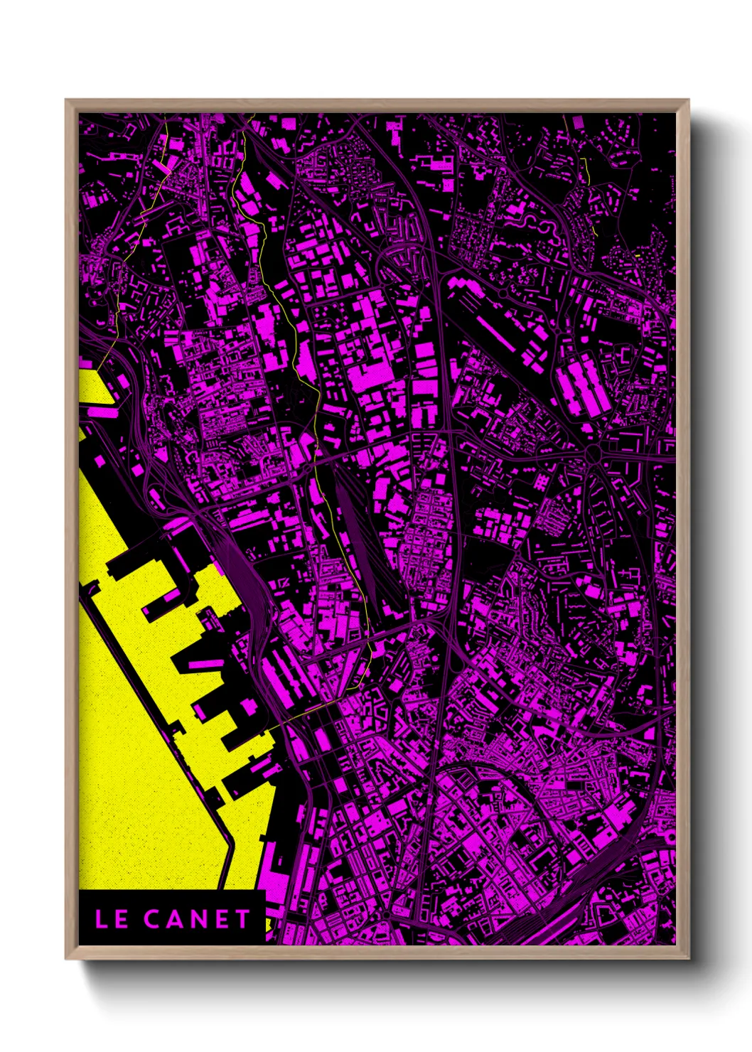 Une affiche de carte sur Le Canet