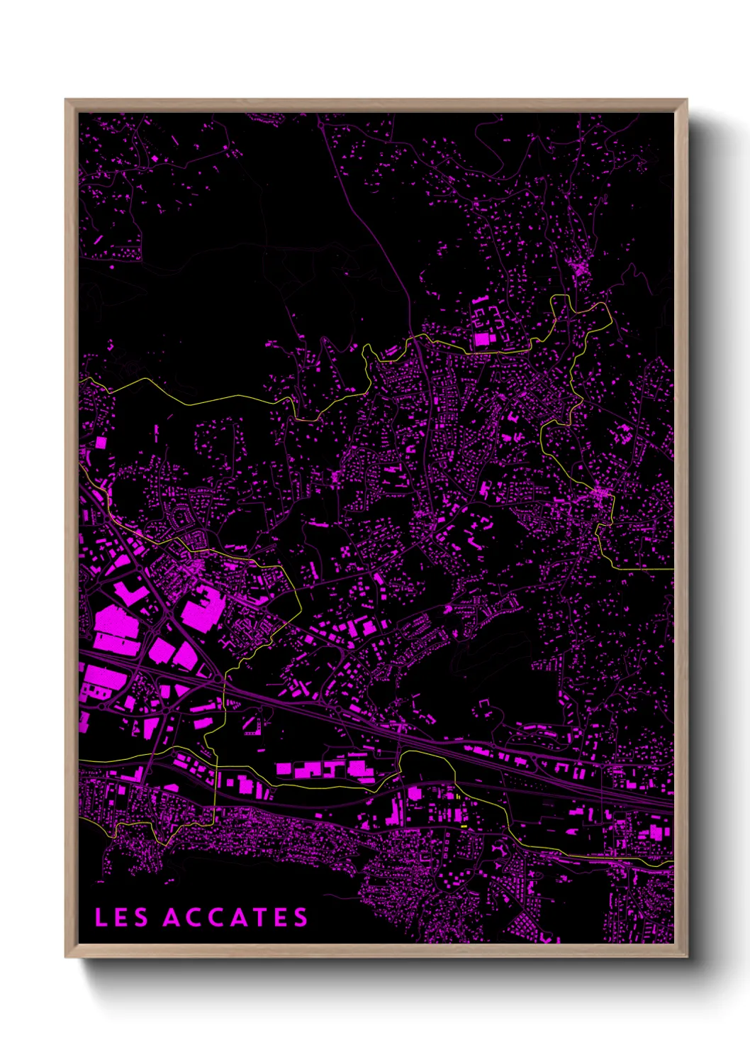 Une affiche de carte sur Les Accates