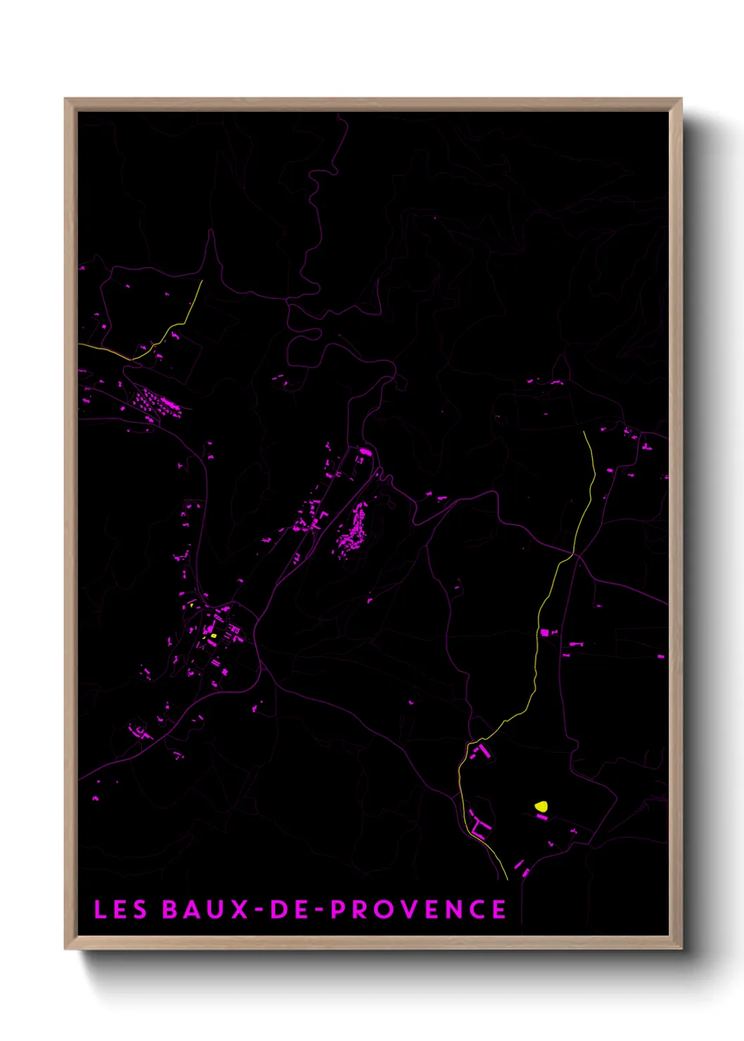 Une affiche de carte sur Les Baux-de-Provence