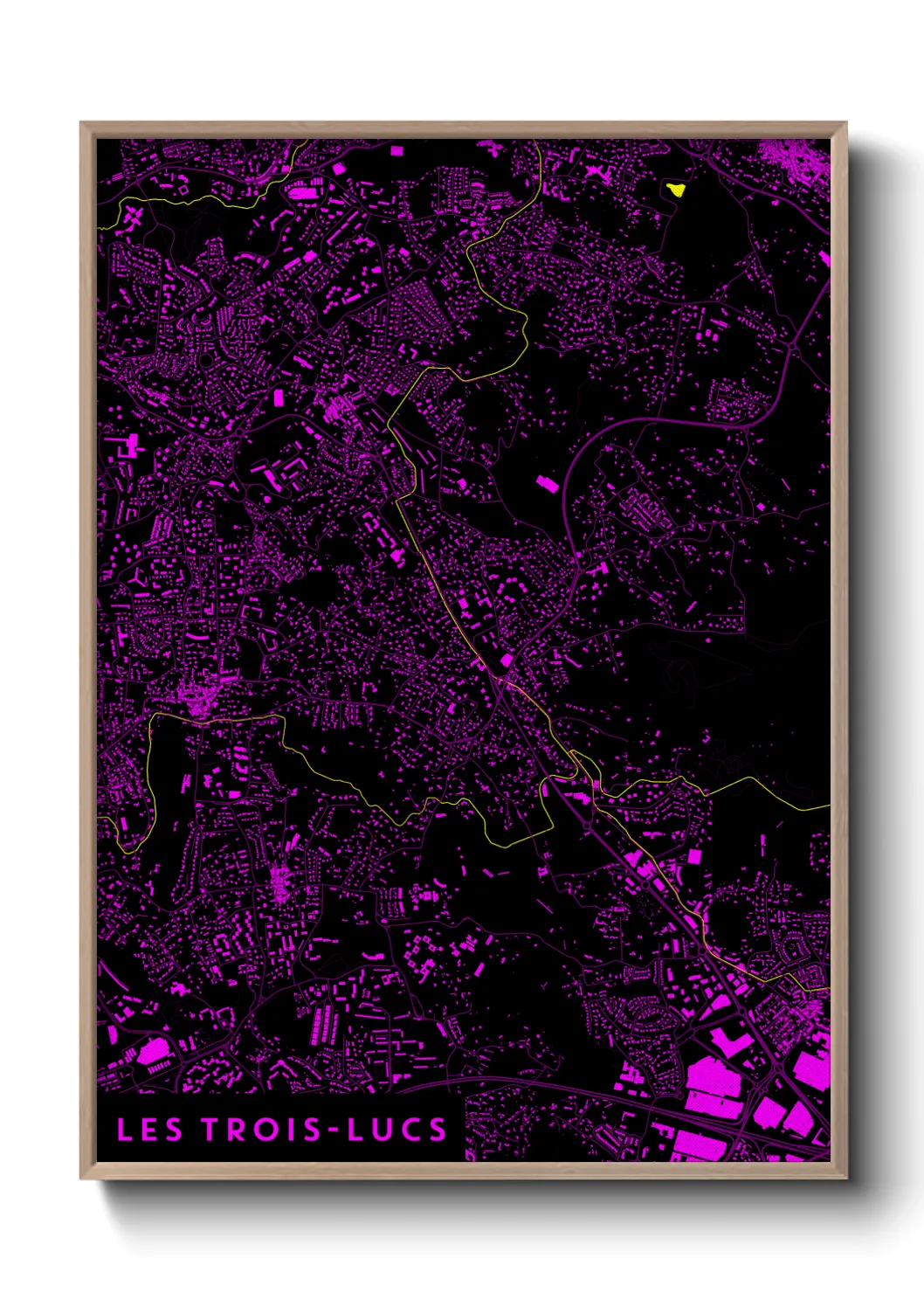 Une affiche de carte sur Les Trois-Lucs