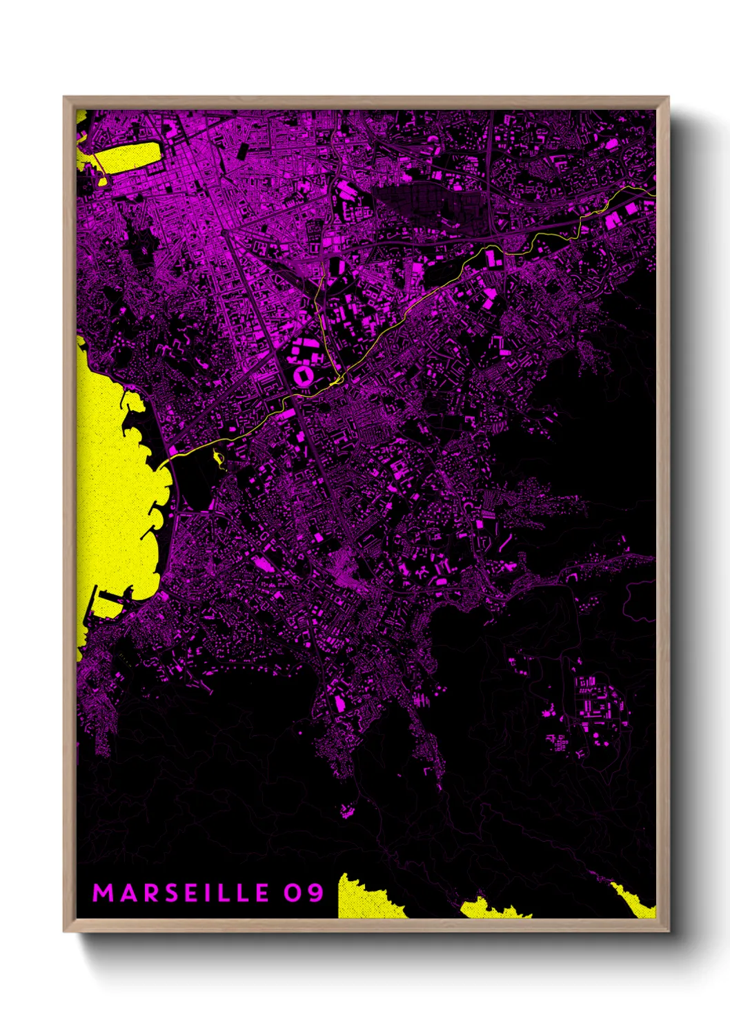 Une affiche de carte sur Marseille 09