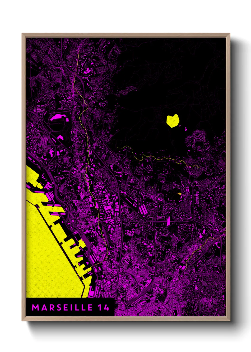 Une affiche de carte sur Marseille 14