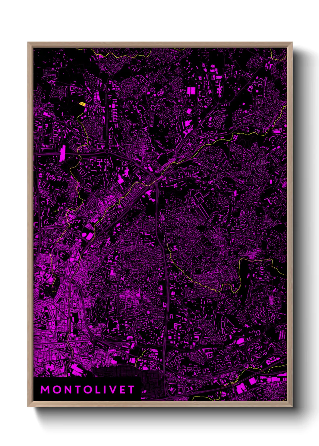 Une affiche de carte sur Montolivet