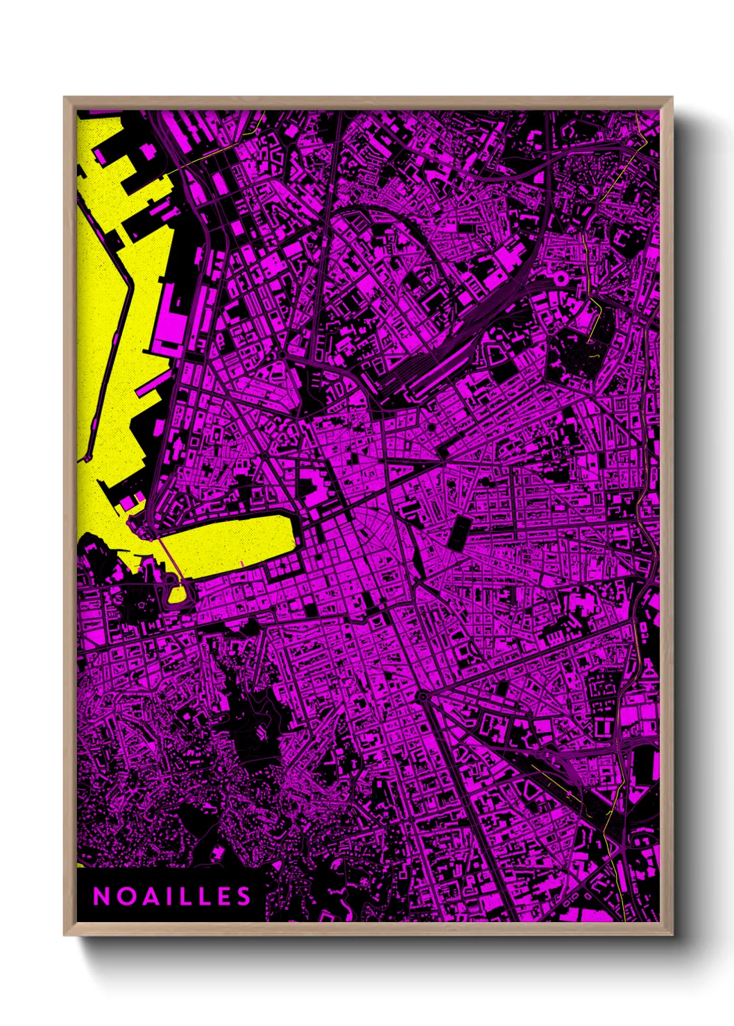 Une affiche de carte sur Noailles