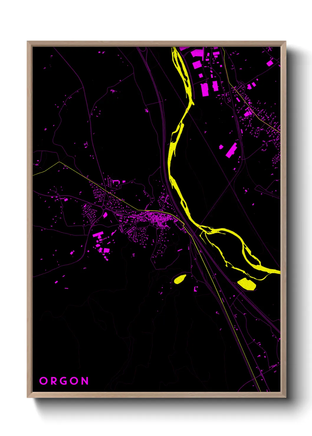 Une affiche de carte sur Orgon