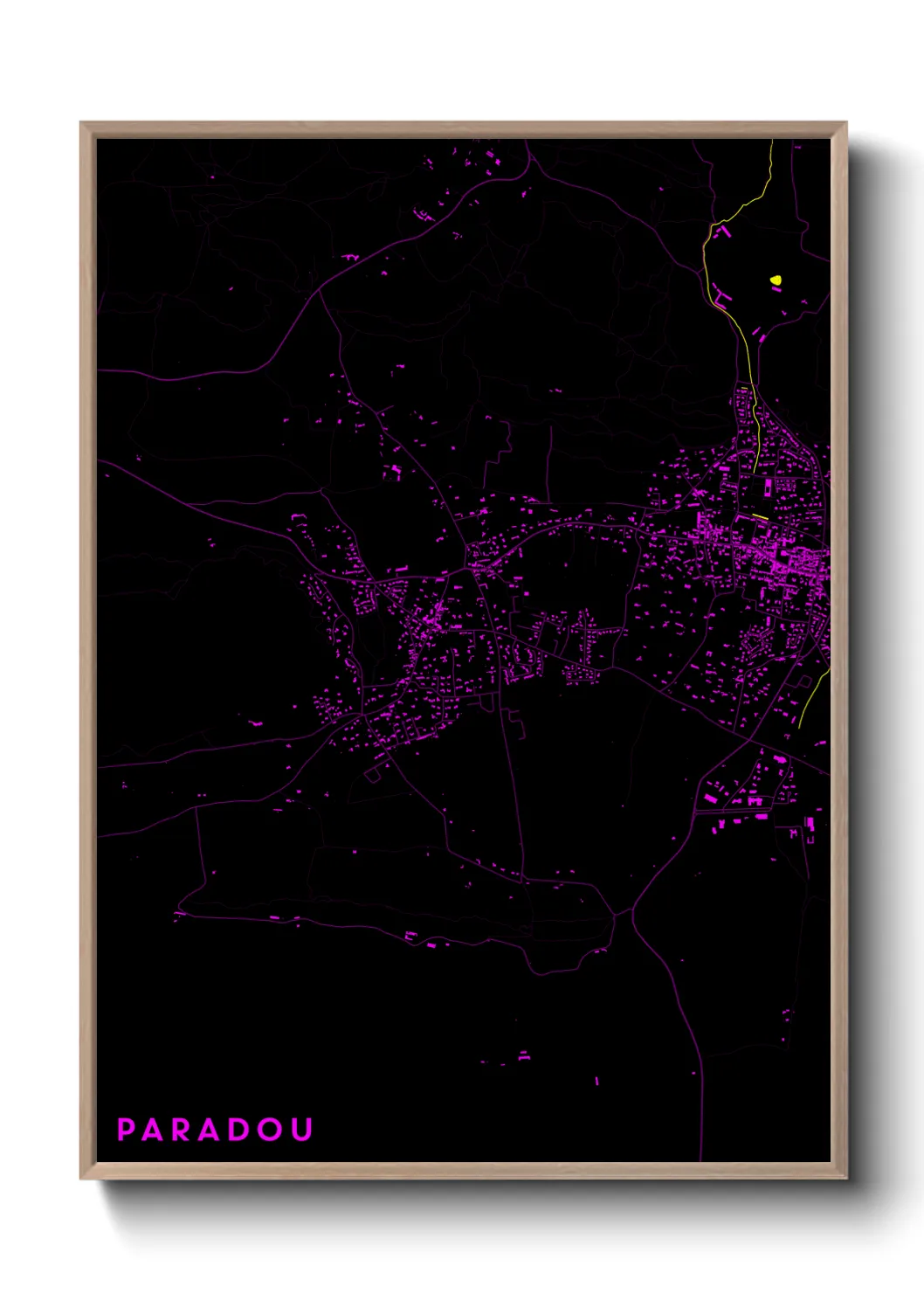 Une affiche de carte sur Paradou