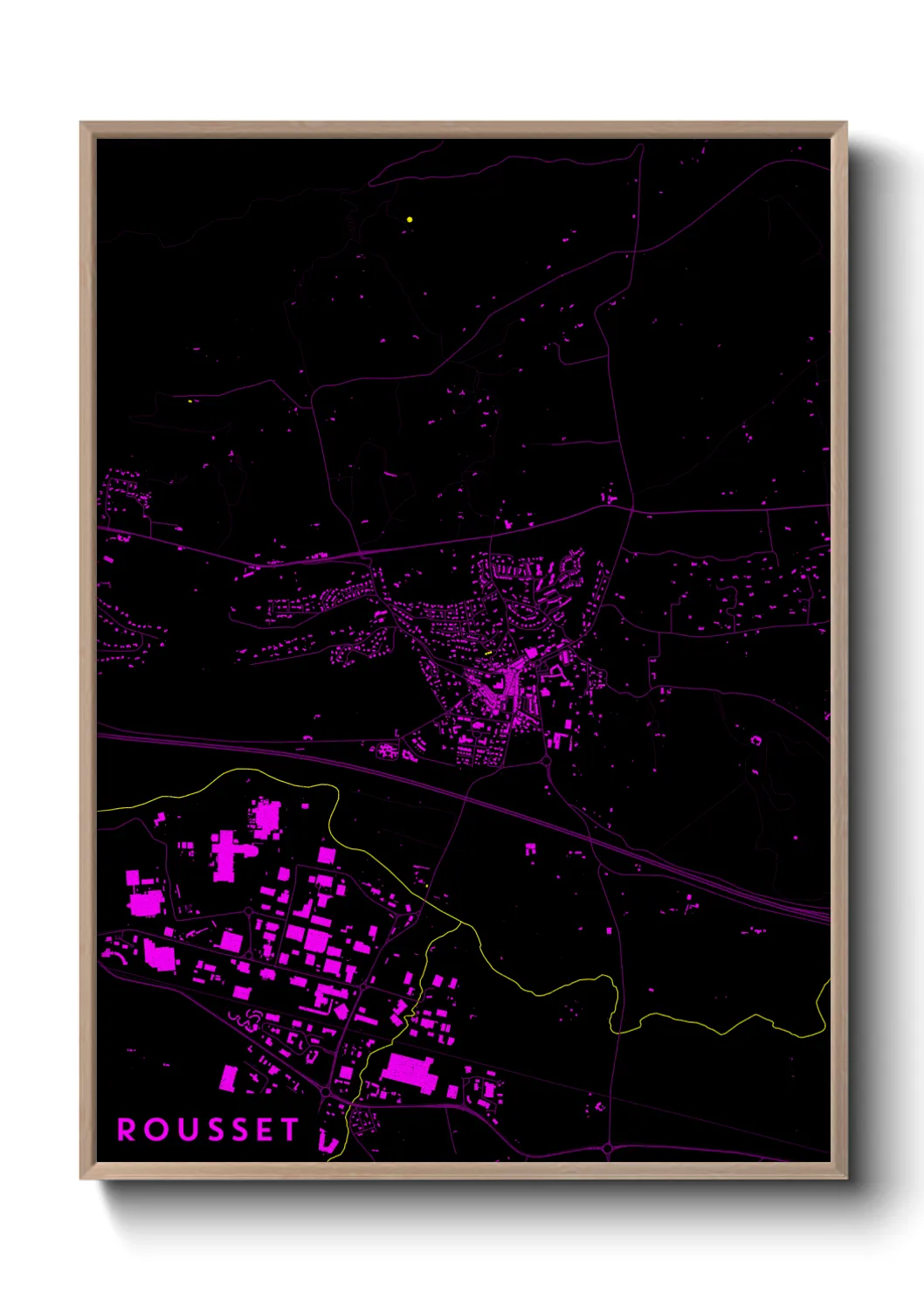 Une affiche de carte sur Rousset