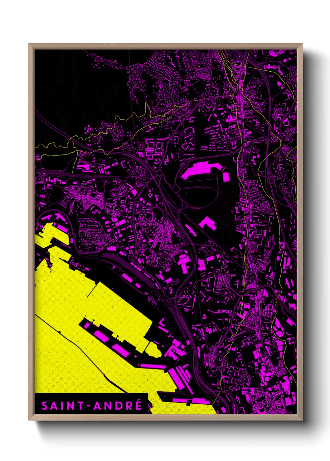 Une affiche de carte sur Saint-André