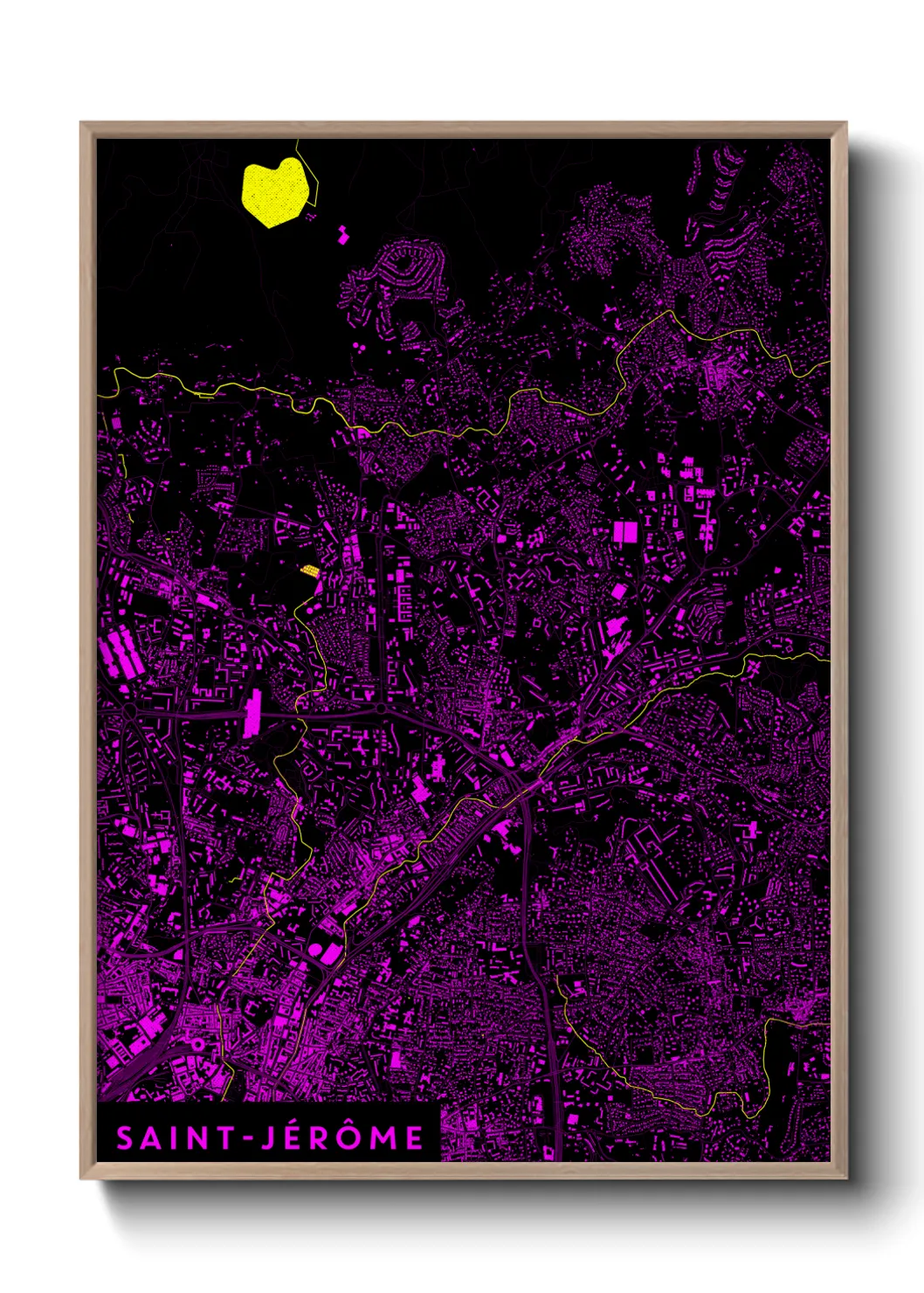 Une affiche de carte sur Saint-Jérôme