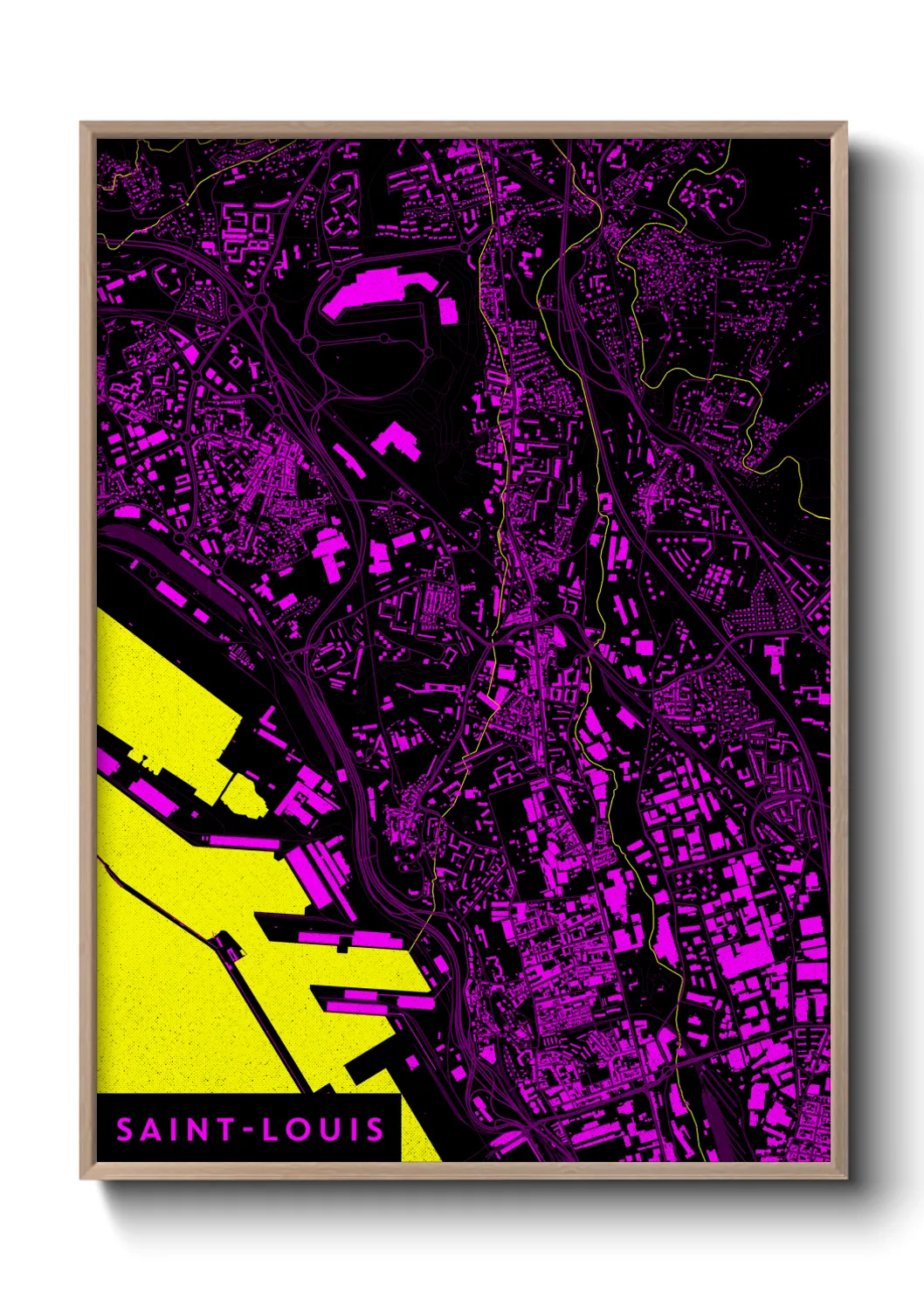 Une affiche de carte sur Saint-Louis