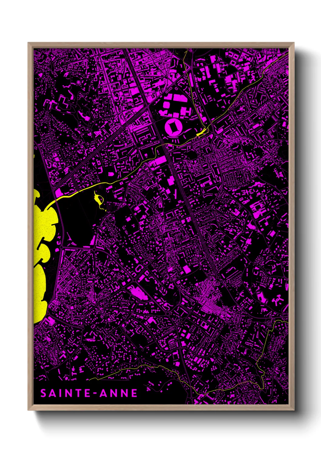 Une affiche de carte sur Sainte-Anne