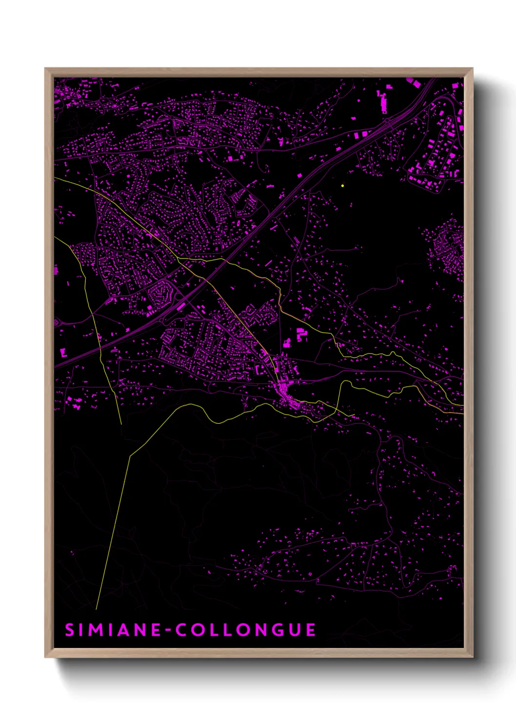 Une affiche de carte sur Simiane-Collongue