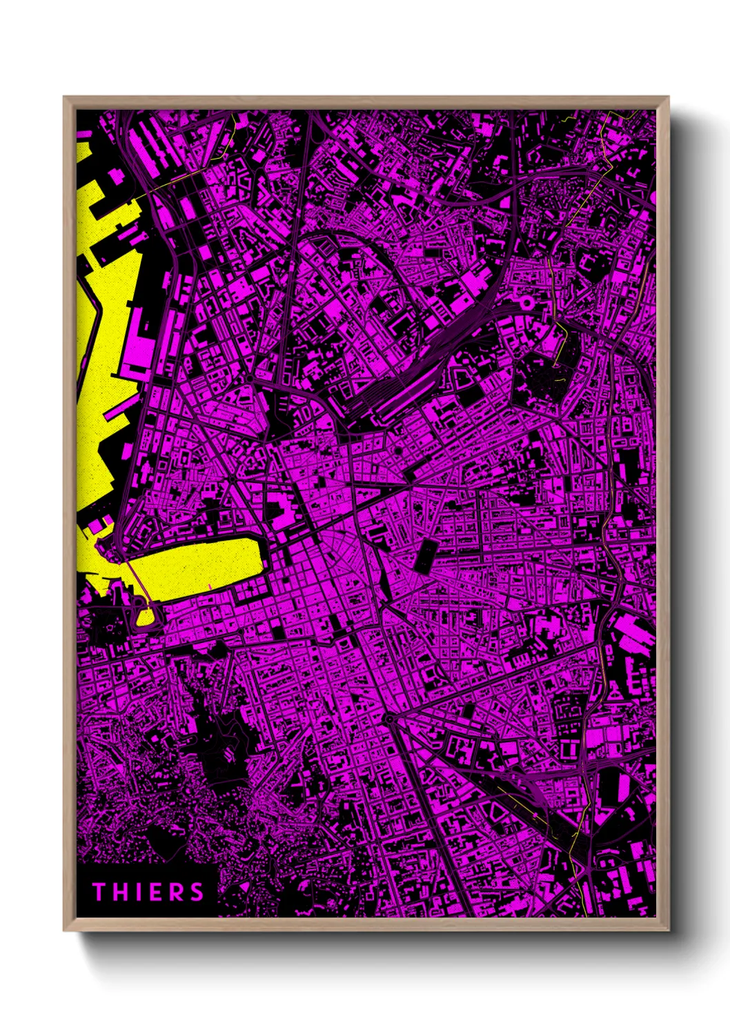 Une affiche de carte sur Thiers