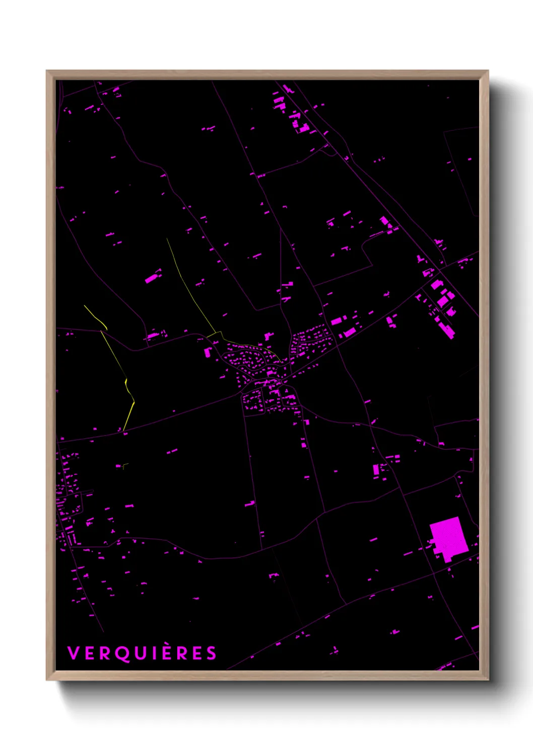 Une affiche de carte sur Verquières