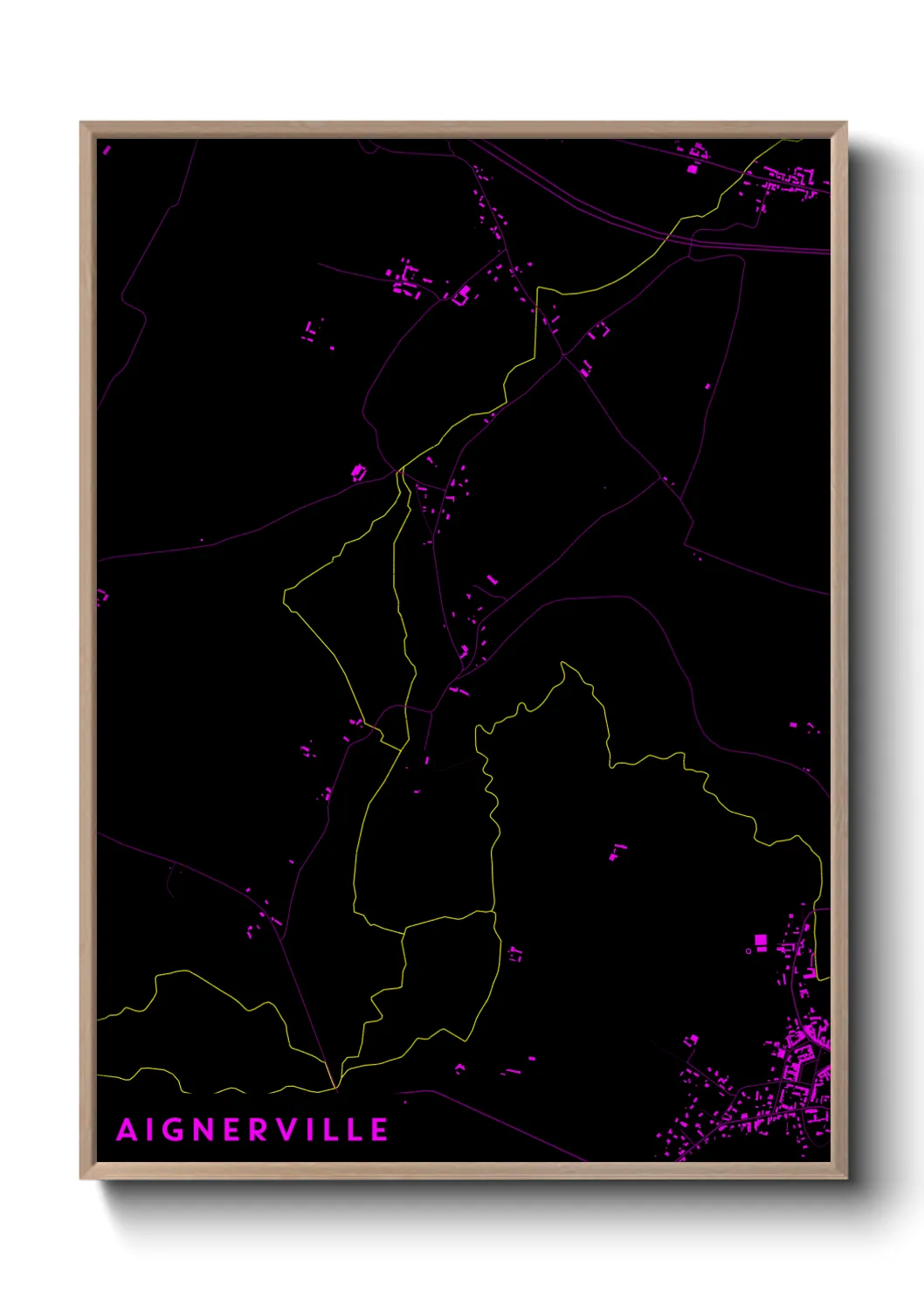 Une affiche de carte sur Aignerville