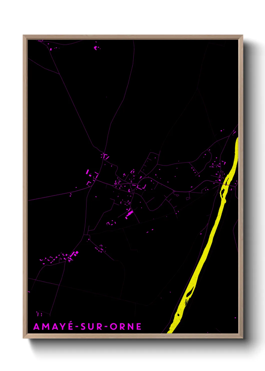 Une affiche de carte sur Amayé-sur-Orne