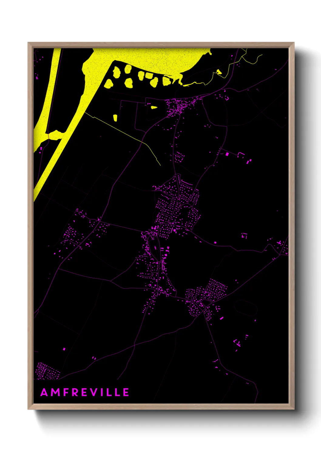 Une affiche de carte sur Amfreville